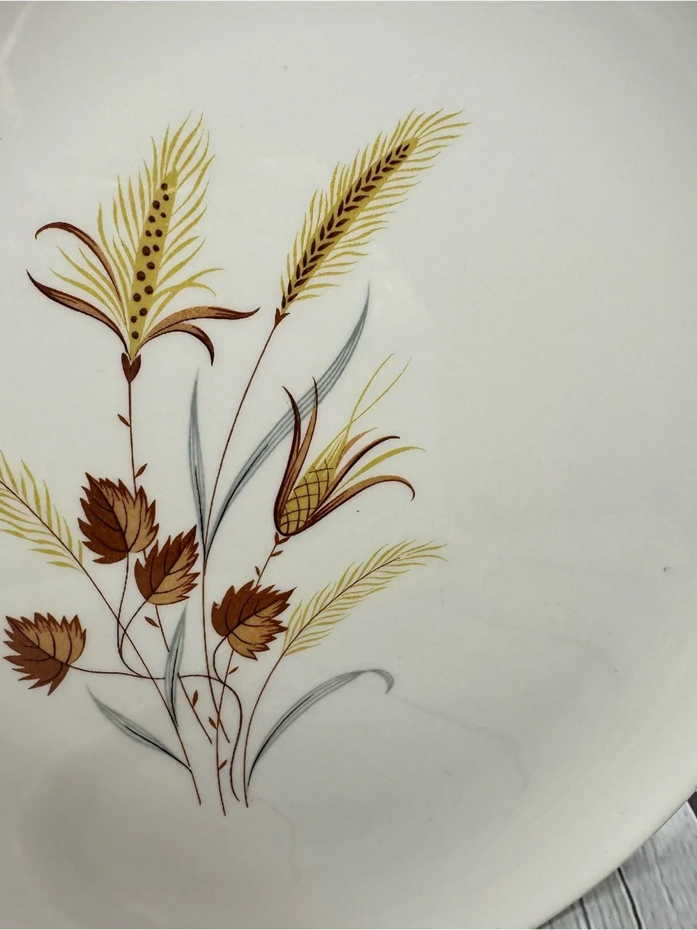 Vtg Autumn Harvest by Taylor, Smith & Taylor (TS&T) Dinner Plate wheat farmhouse